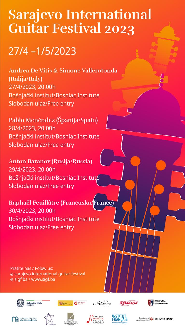 Najavljujemo 12. Sarajevo International Guitar Festival! Muzička akademija Univerziteta u Sarajevu